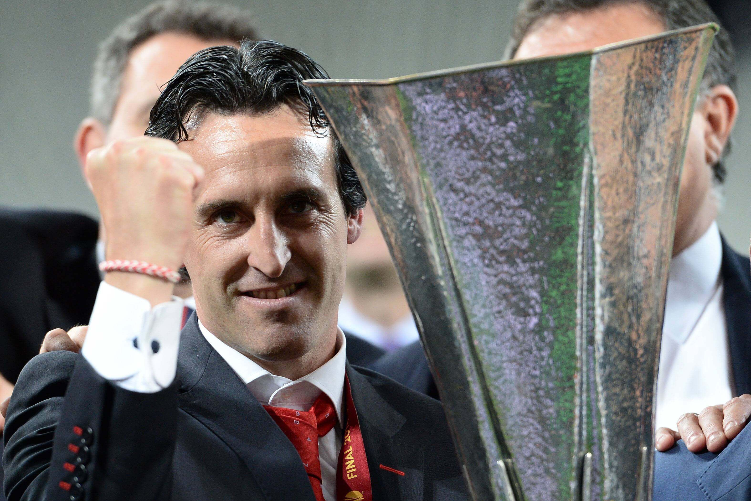 Unai Emery tras ganar la Europa League con el Sevilla en 2014 (Fuente: Cordon Press)