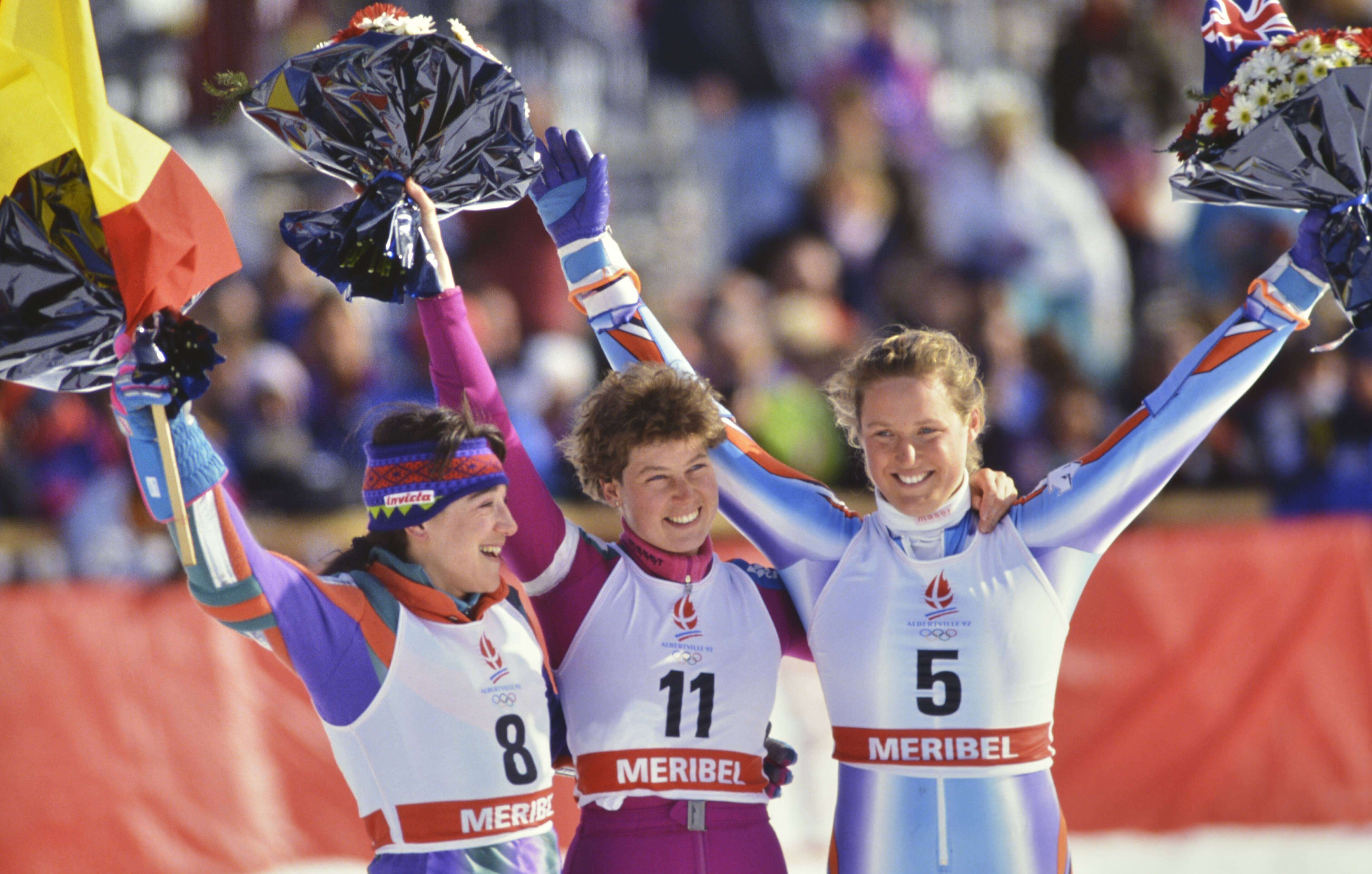 Blanca Fernández-Ochoa después de conseguir su medalla de bronca
