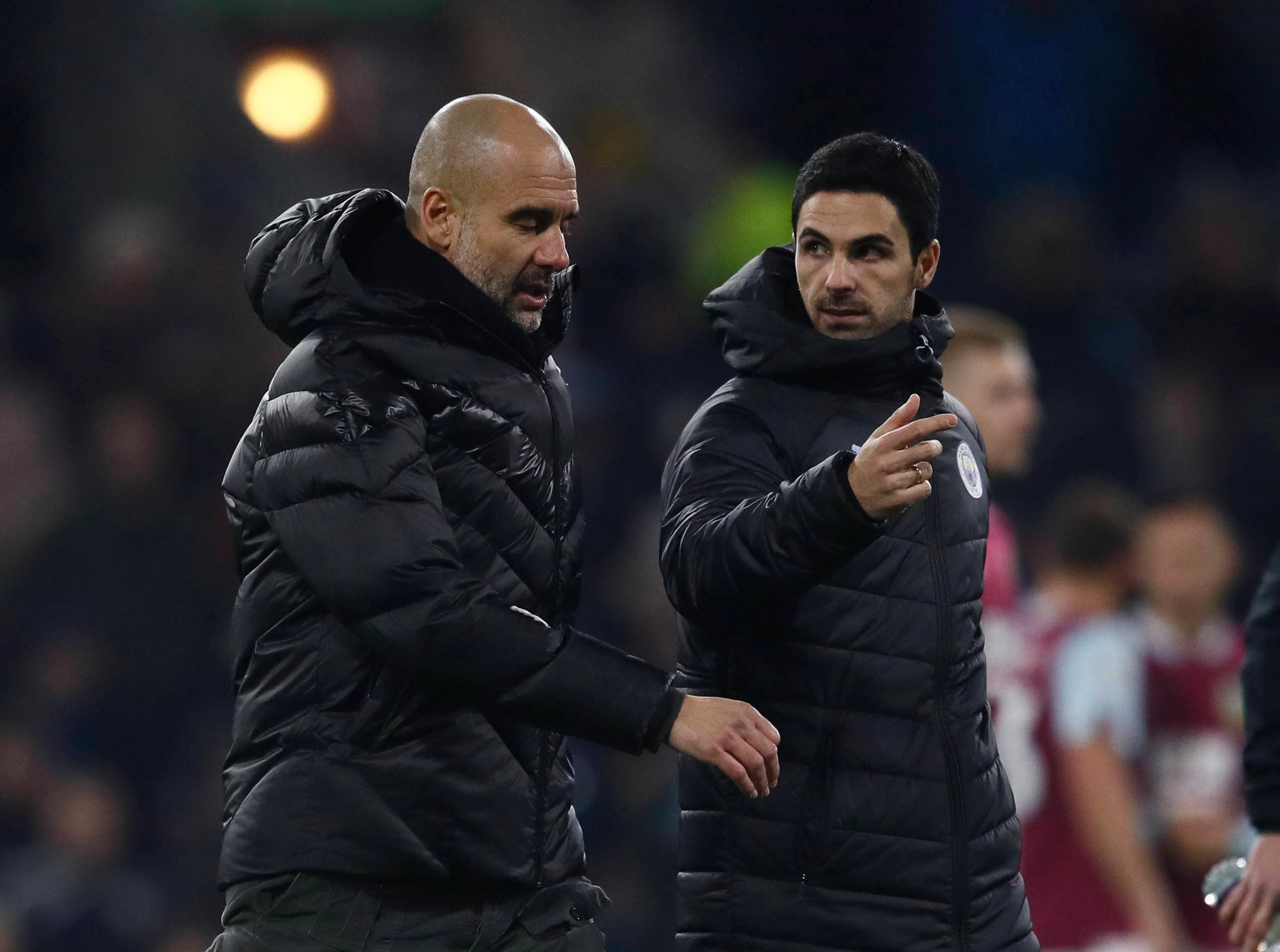 Pep Guardiola y Arteta, juntos en el Manchester City.