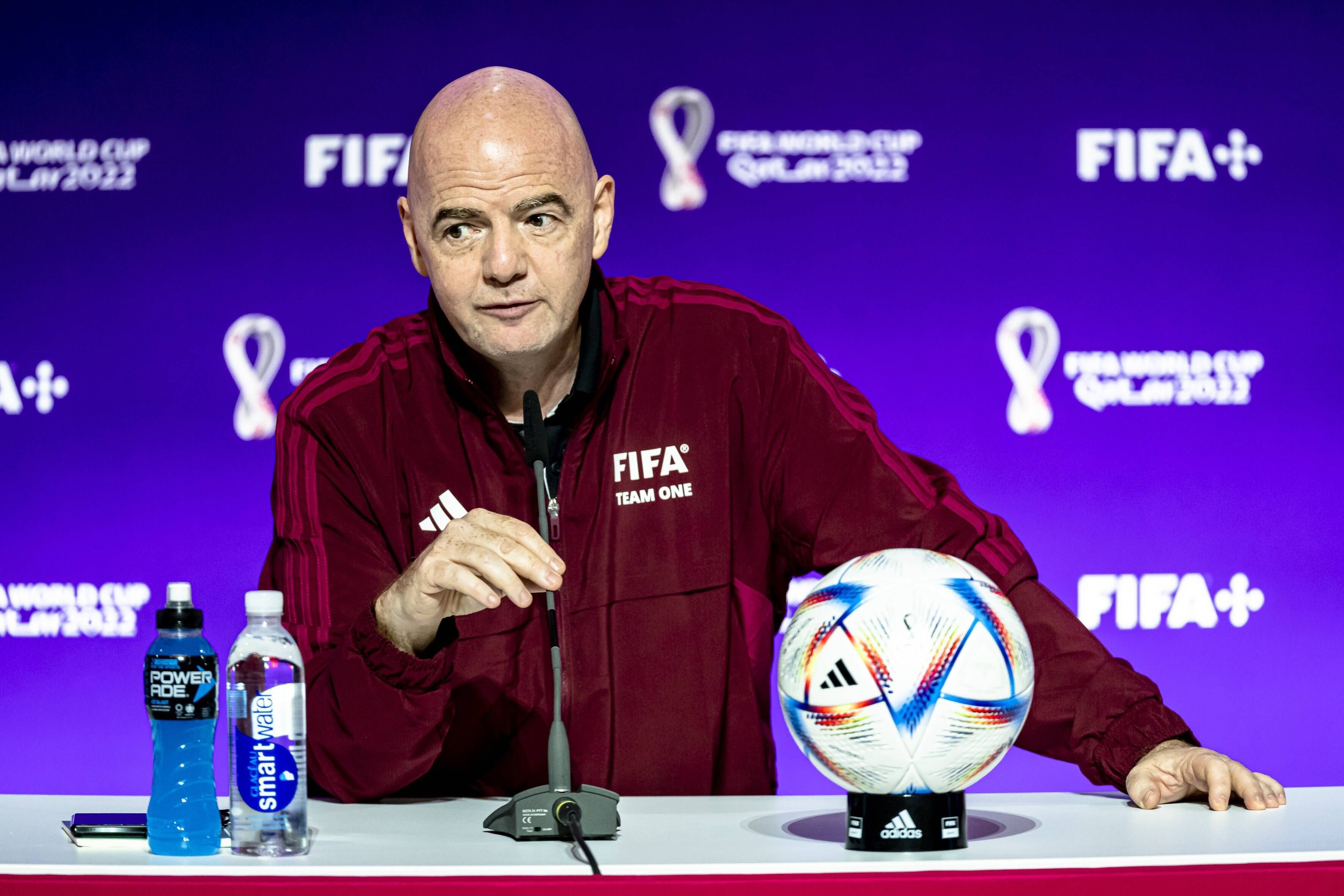 Gianni Infantino, presidente de la FIFA, antes del Mundial de Qatar 2022.