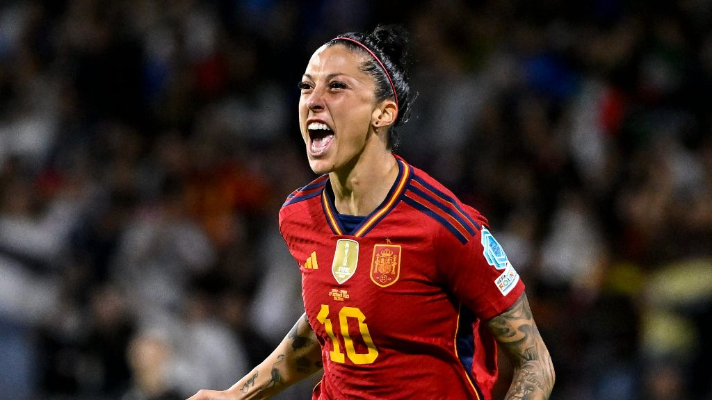 Jenni Hermoso celebrando su último gol con España (Cordon Press)