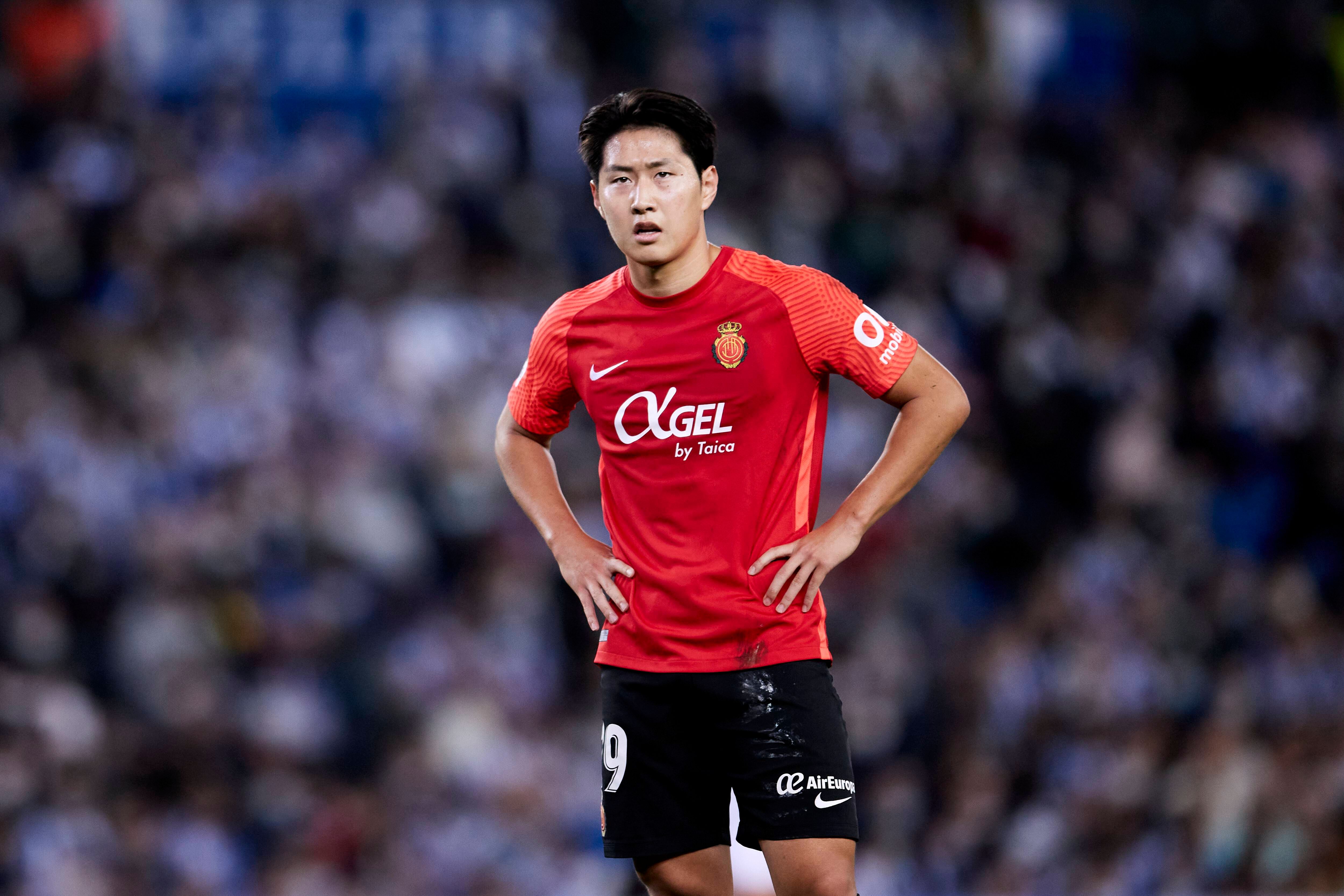  Kang In Lee, en un partido con el Mallorca.