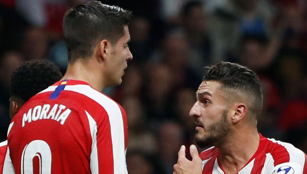  Koke y Morata, durante un partido del Atlético de Madrid (Cordon Press)