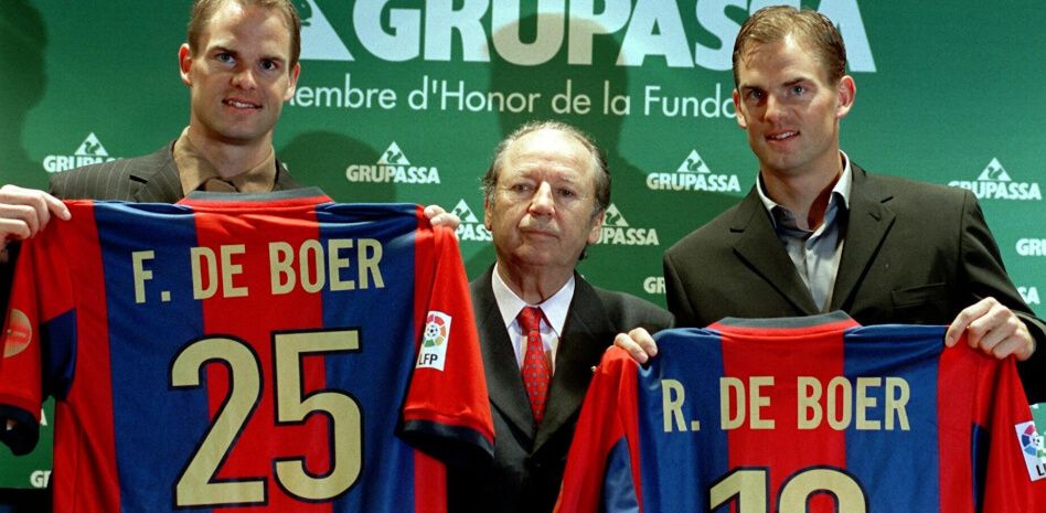 Frank de Boer y Ronald de Boer, en su presentación con el Barcelona..