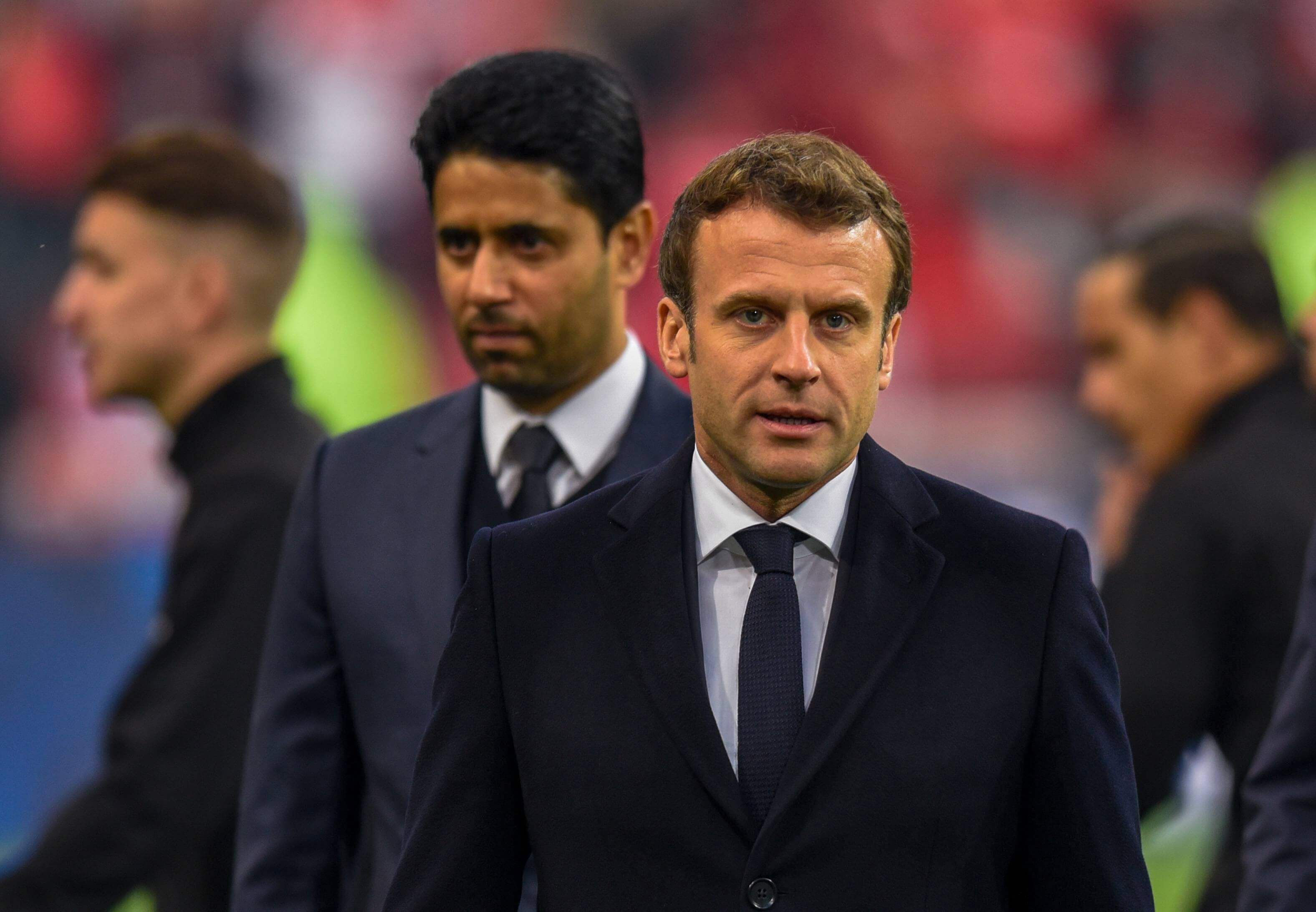  Macron y Al-Khelaïfï en un acto del PSG.