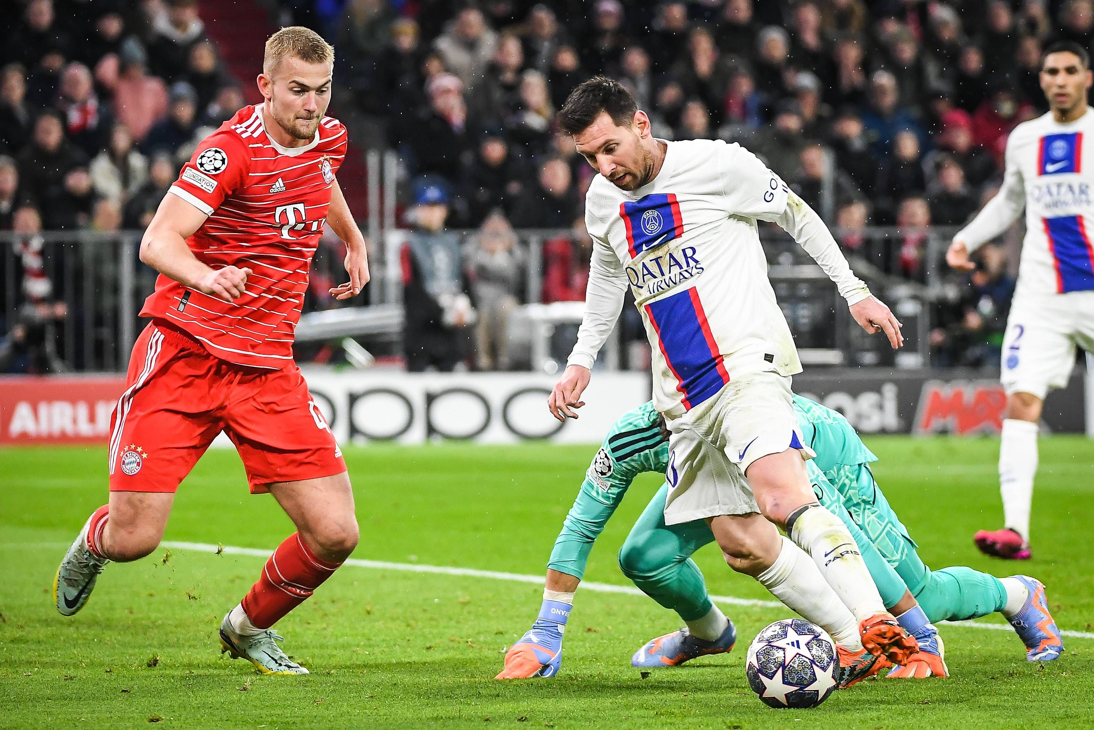 Messi y De Ligt en el Bayern-PSG.