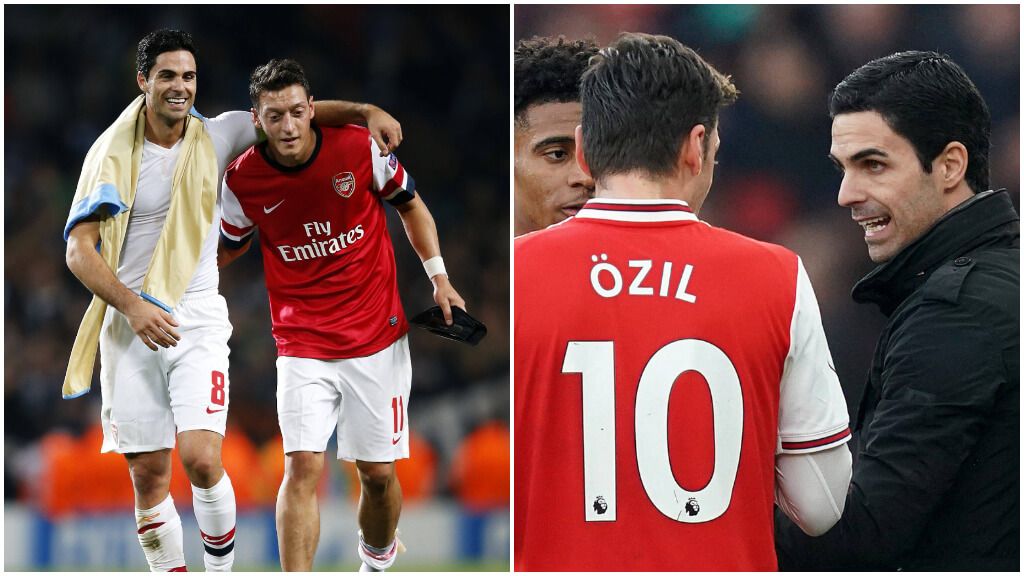  Mesut Özil y Mikel Arteta, juntos en el Arsenal (foto: Cordon Press).
