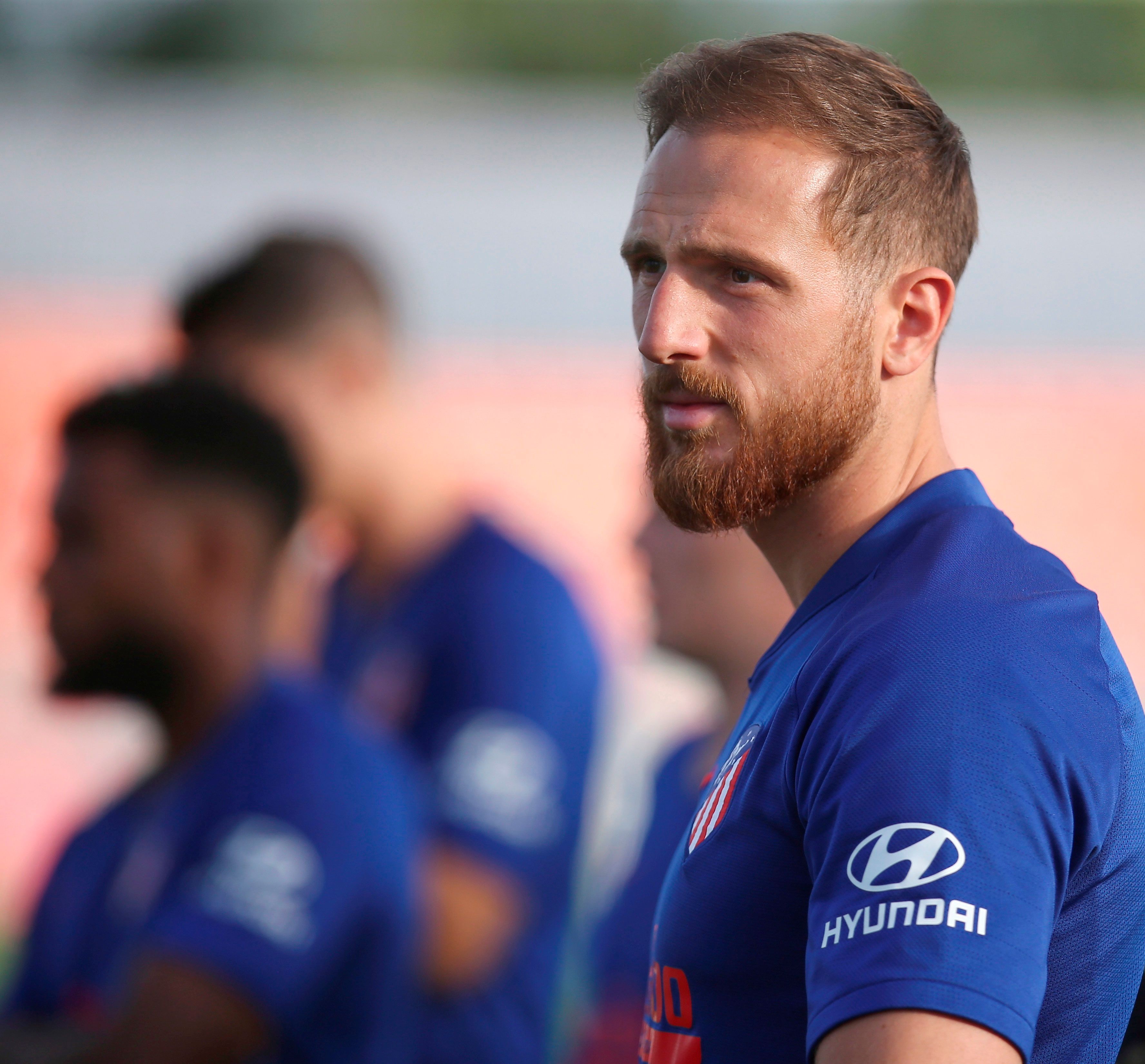 Oblak, en un entrenamiento del Atlético de Madrid.