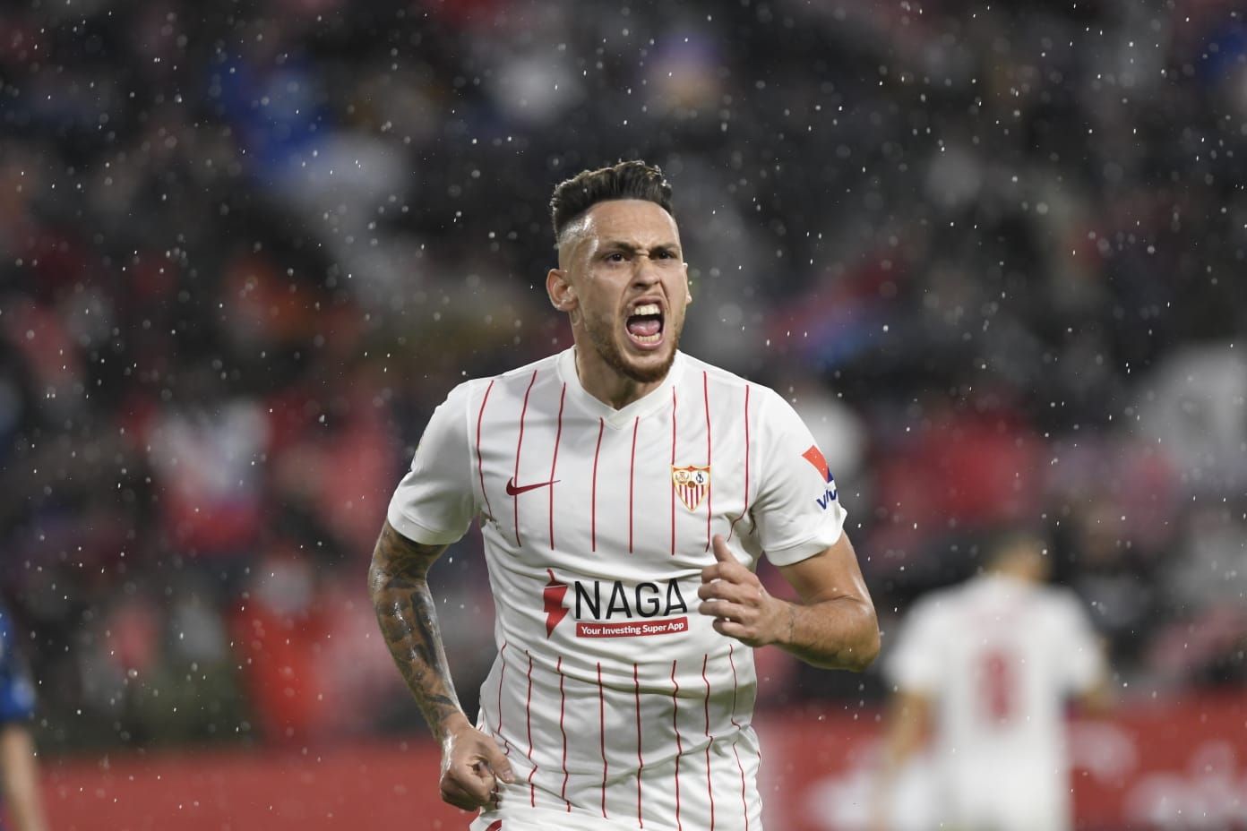 Ocampos celebra su gol ante el Alavés.