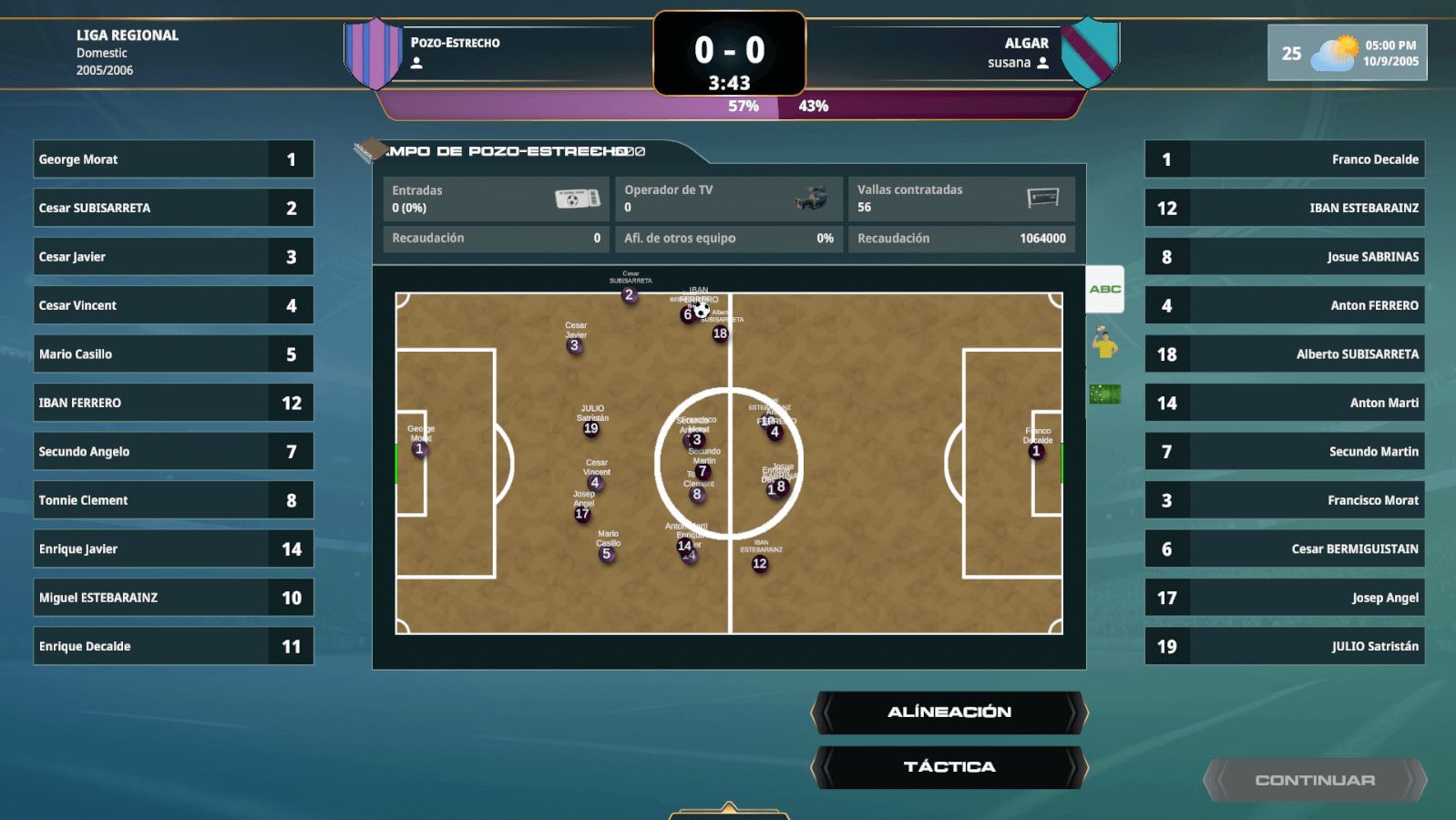  Captura de pantalla de PC Fútbol 8.