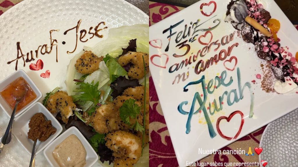  Algunos detalles del aniversario de Aurah y Jesé (Instagram: @aurah.ruiz)