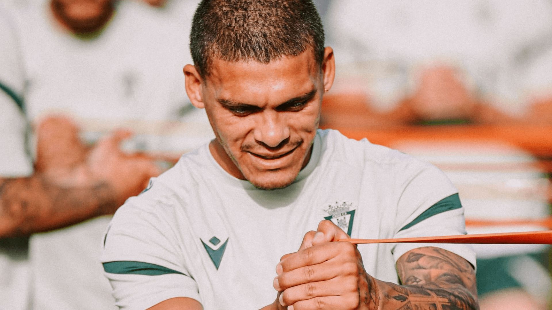  Brian Ocampo, en un entrenamiento del Cádiz.