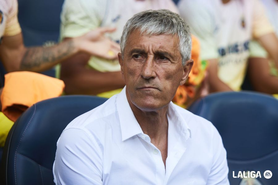 Quique Setién, en un partido del Villarreal.