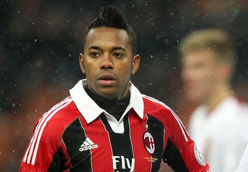 Robinho, en un partido con el Milan.