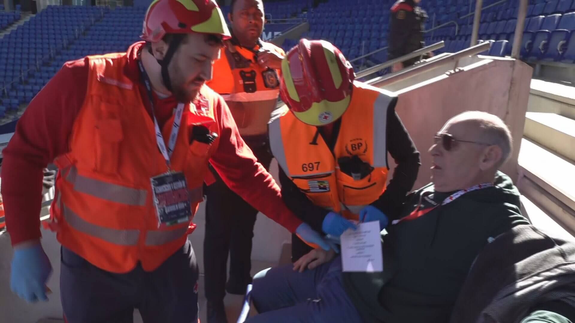  Simulacro de emergencias realizado por LALIGA en el estadio del Espanyol, el RCDE Stadium.