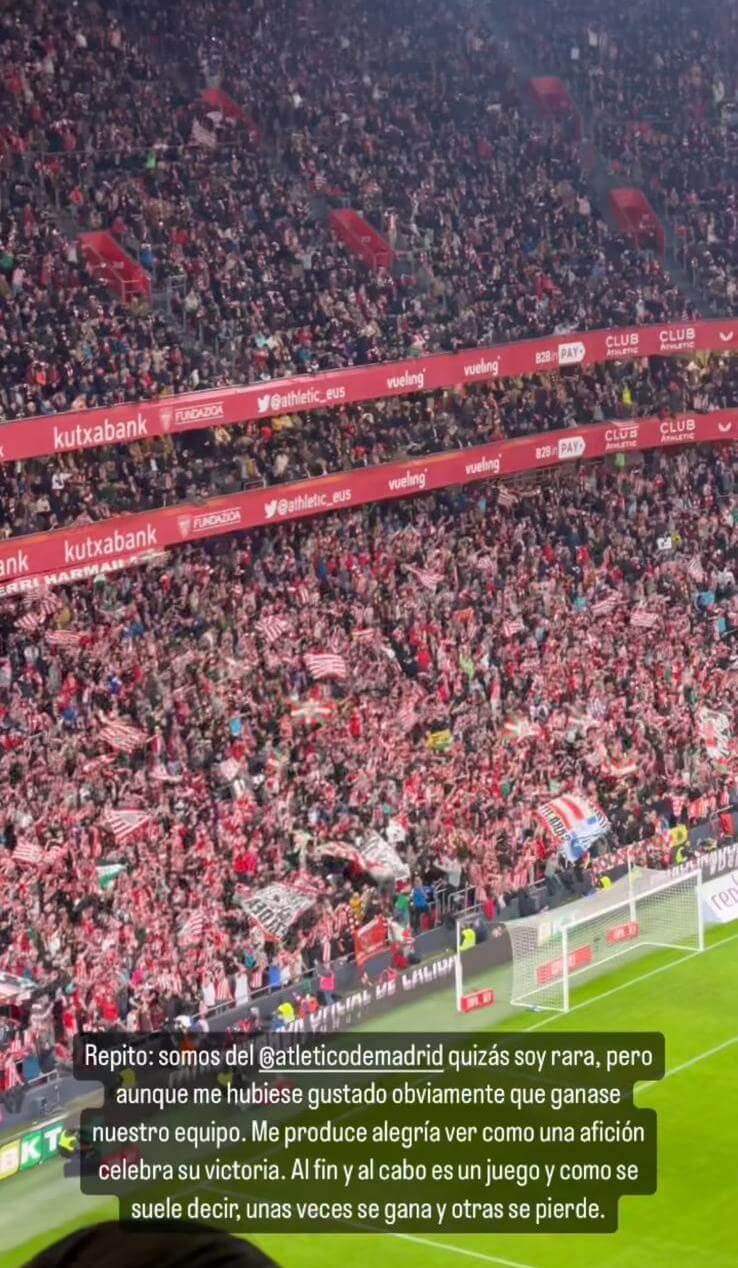 Tamara Gorro se alegra de la victoria del Athletic (@tamara_gorro)