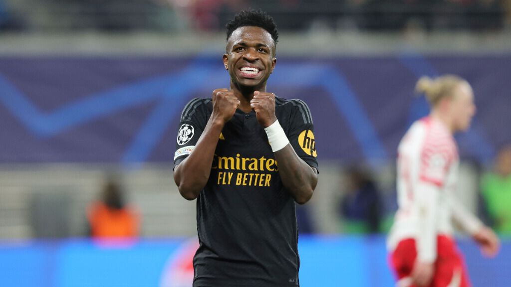 Vinicius en un partido de Champions con el Madrid (Europa Press)