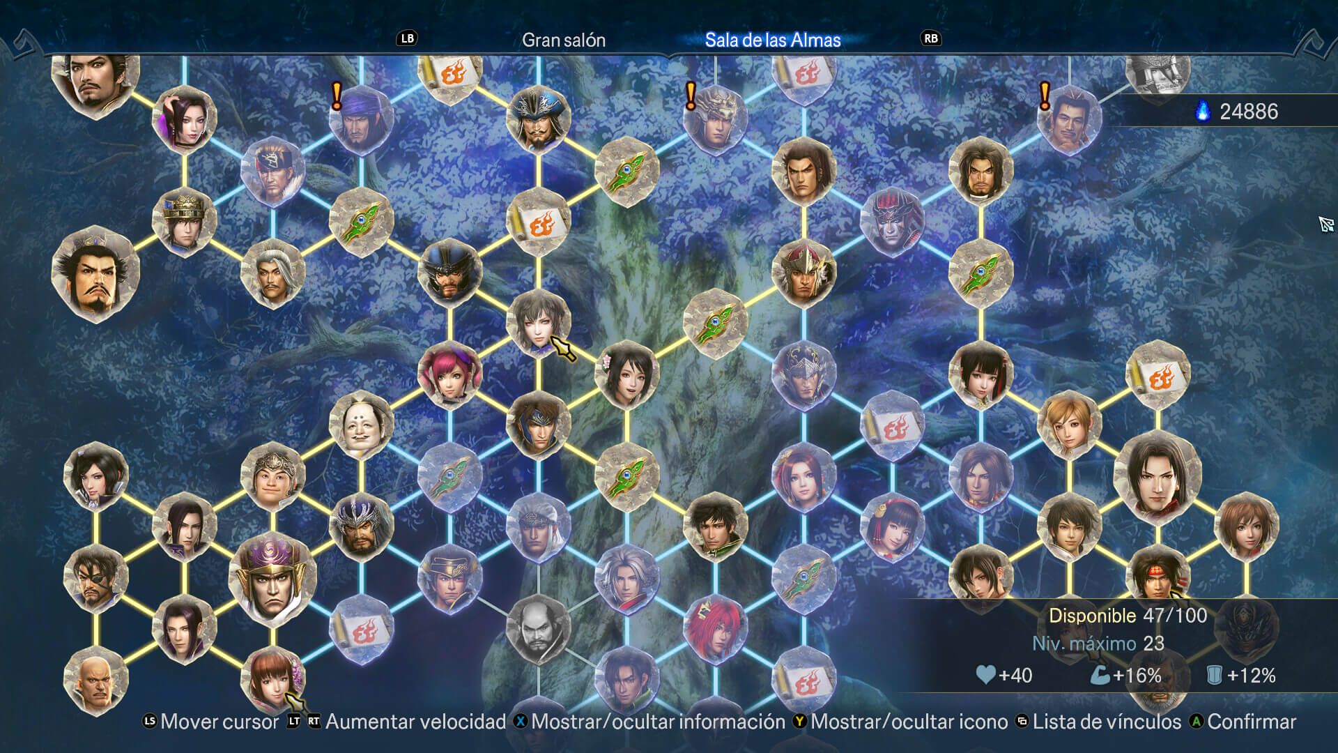 El árbol de héroes es muy extenso.