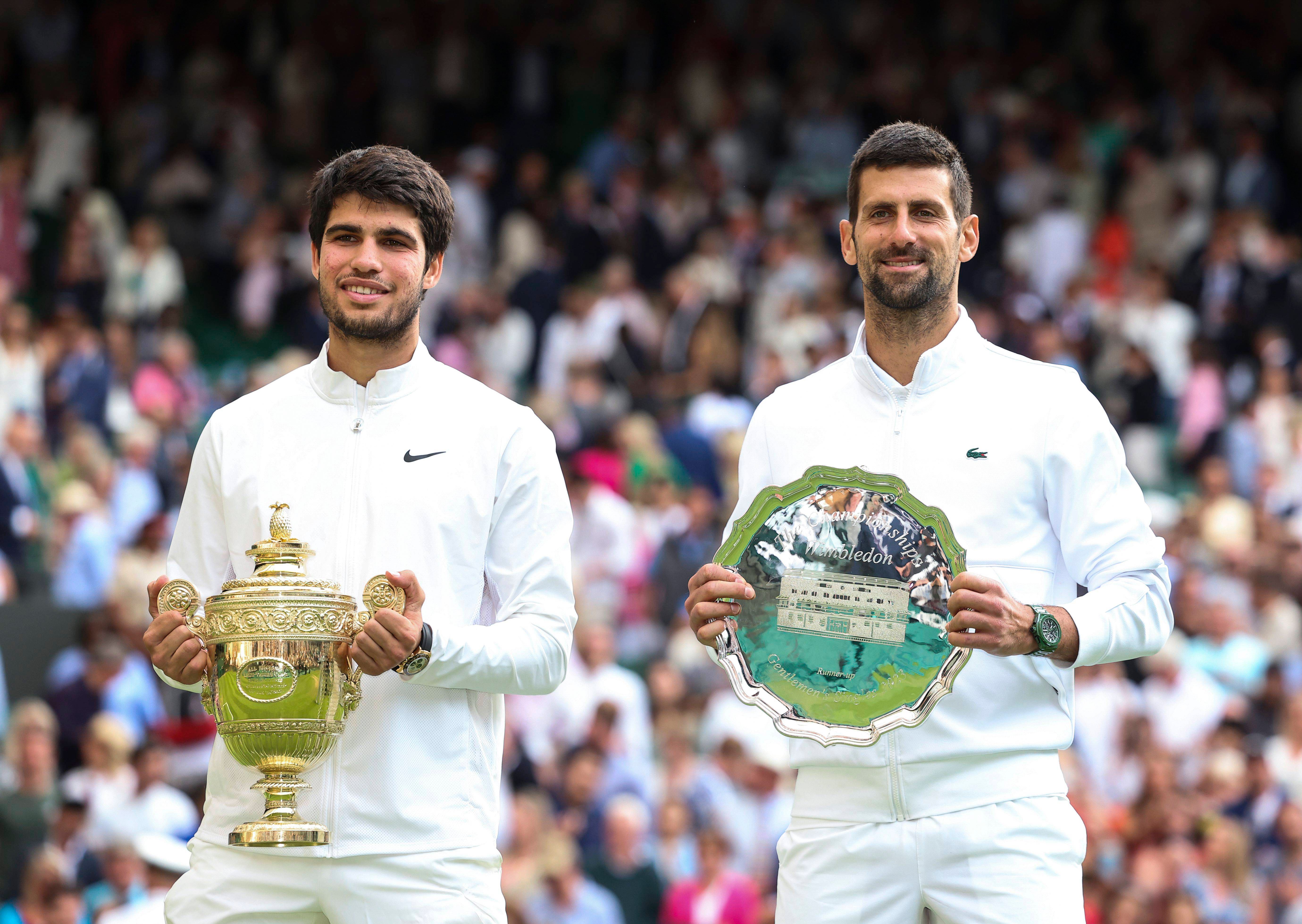  Alcaraz y Djokovic en Wimbledon.