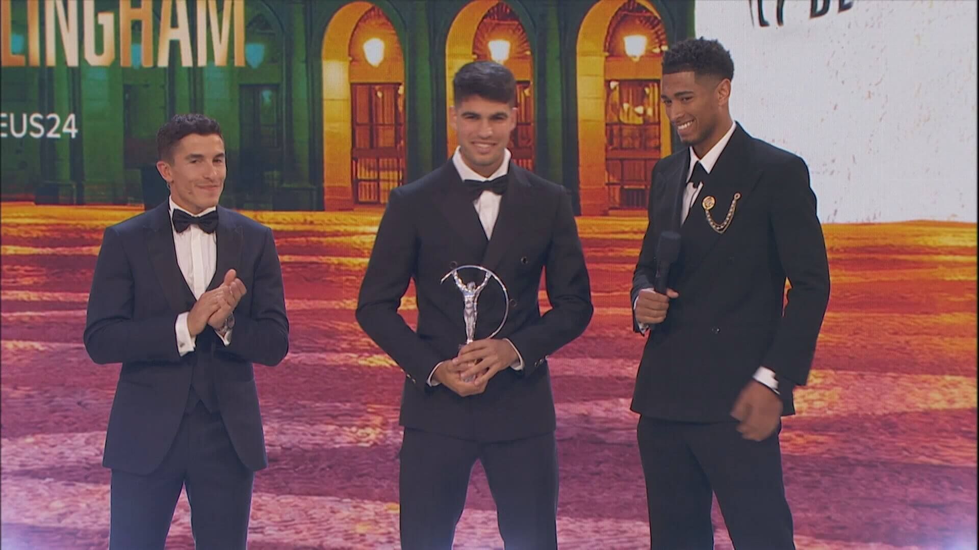  Marc Márquez, Carlos Alcaraz y Jude Bellingham (Fuente: Premios Laureus)