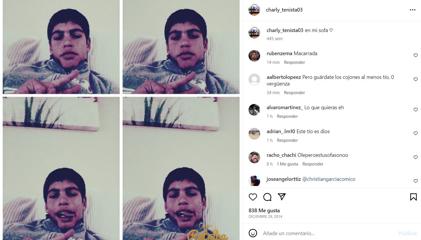 Alcaraz, en el sofá.