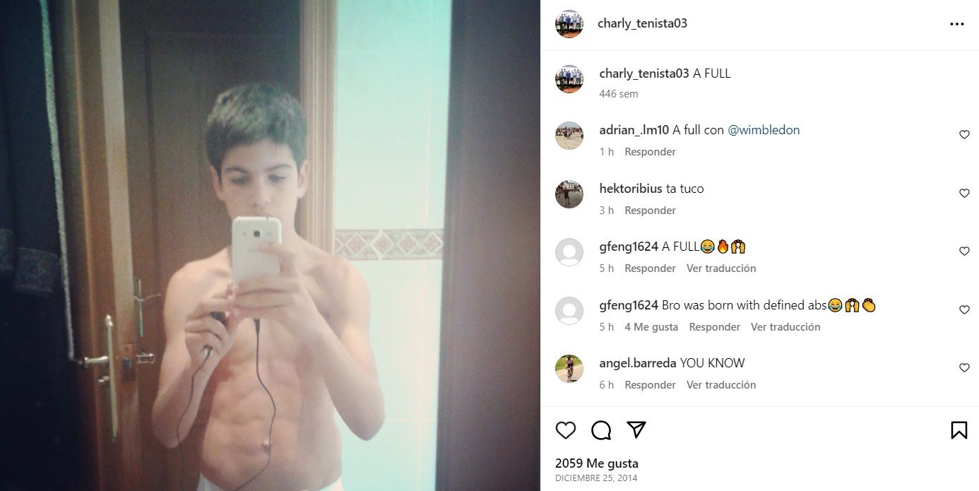 El selfie de Alcaraz frente al espejo.