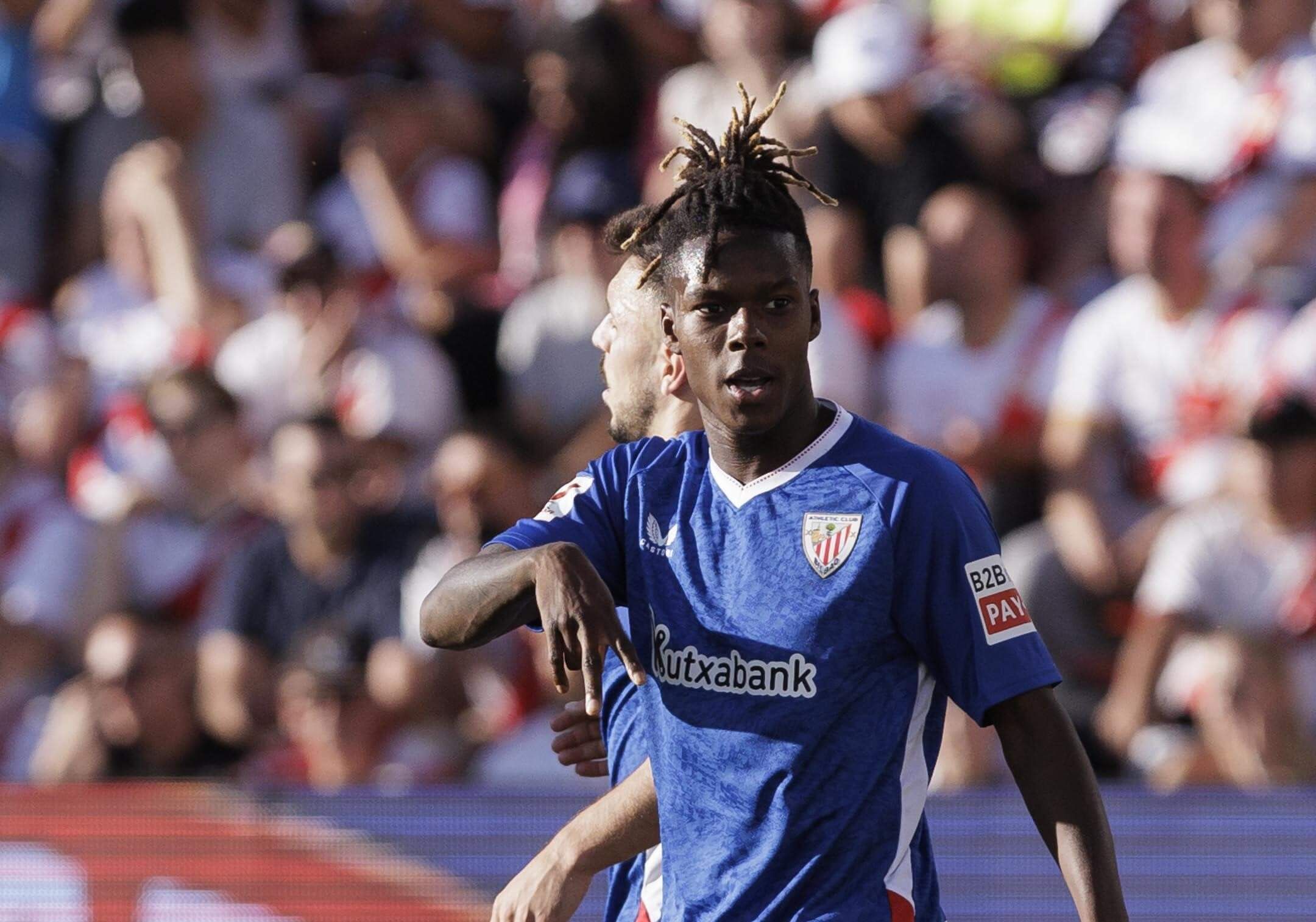 Gol de Nico Williams, extremo del Athletic Club, ante el Rayo en Vallecas.