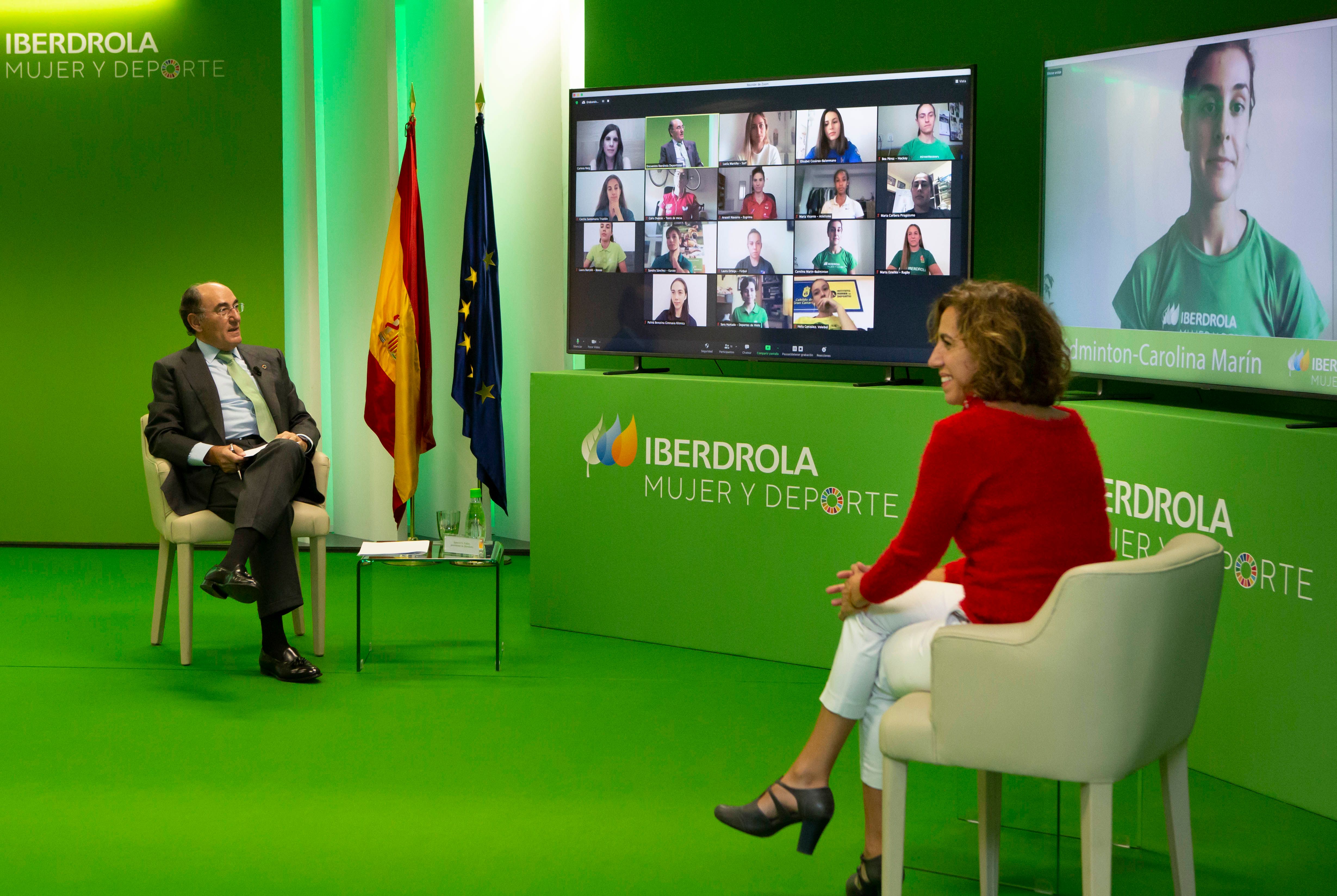  Ignacio Galán, presidente de Iberdrola, e Irene Lozano, presidenta del CSD, durante el encuentro v