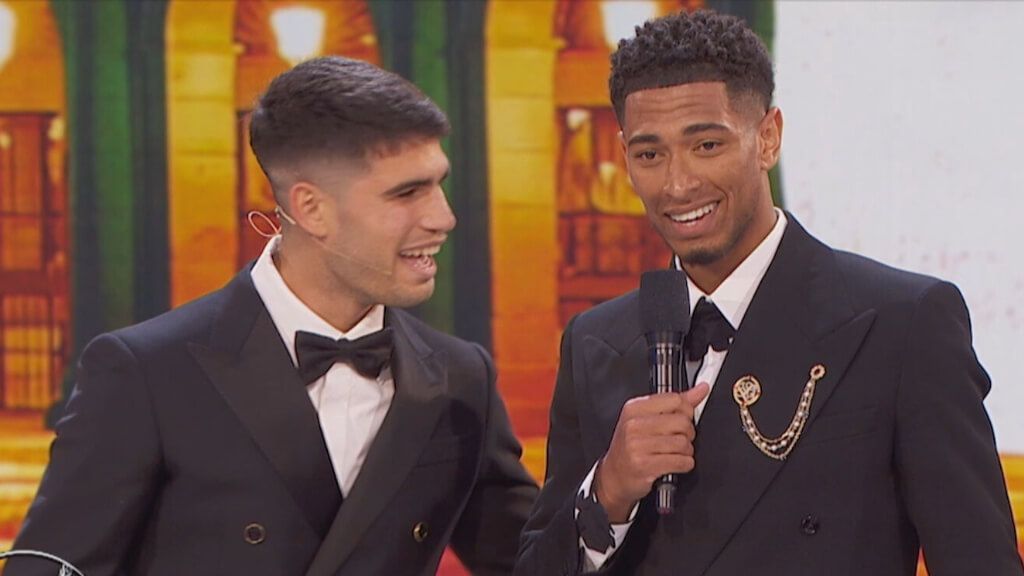 Jude Bellingham y Carlos Alcaraz en la entrega de los premios Laureus (Fuente: Premios Laureus)