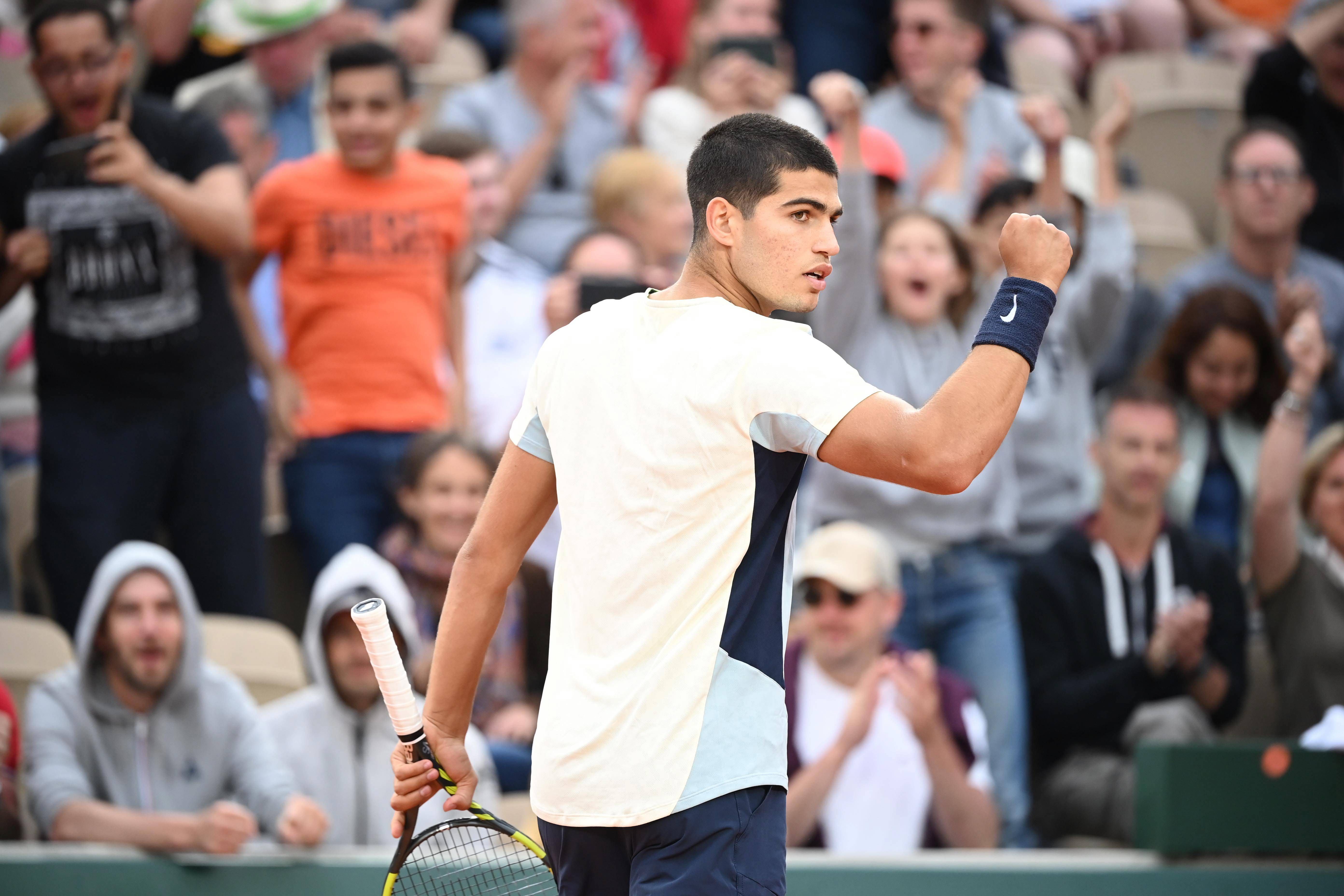  Carlos Alcaraz, celebrando un punto en Indian Wells.