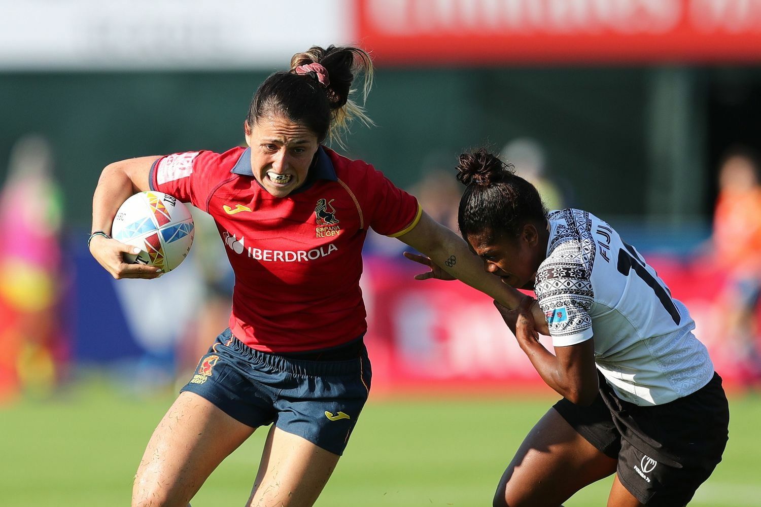  Amaia Erbina, en un encuentro de la selección española de rugby 7 ante Fiji.