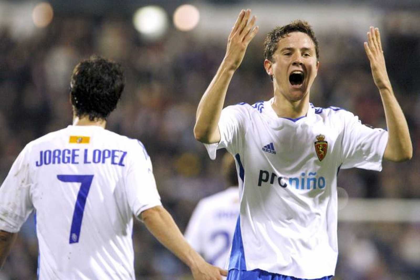  Ander Herrera celebra un gol en su etapa en el Real Zaragoza.