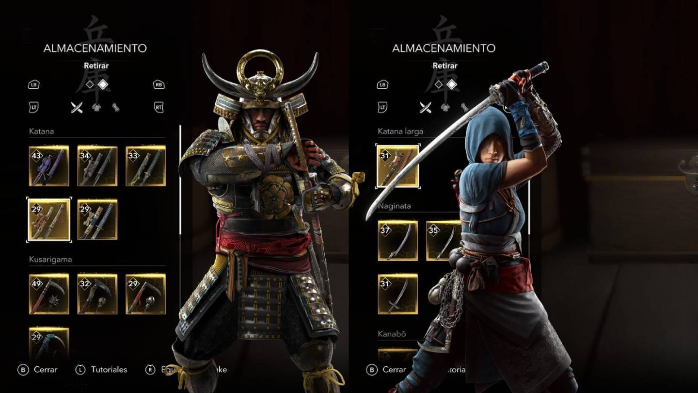 Las armas y armaduras legendarias de Naoe y Yasuke en Assassin's Creed Shadows