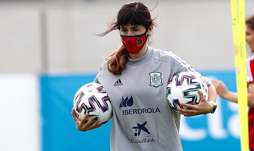  Blanca Romero, durante una concentración con la selección.