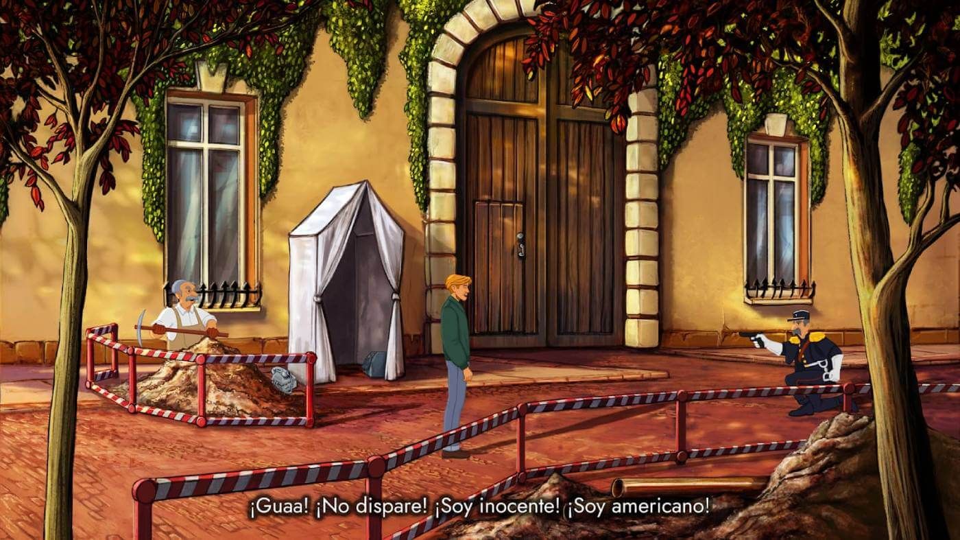 George Stobbart y el Sargento Moue en Broken Sword - La leyenda de los templarios: Reforged