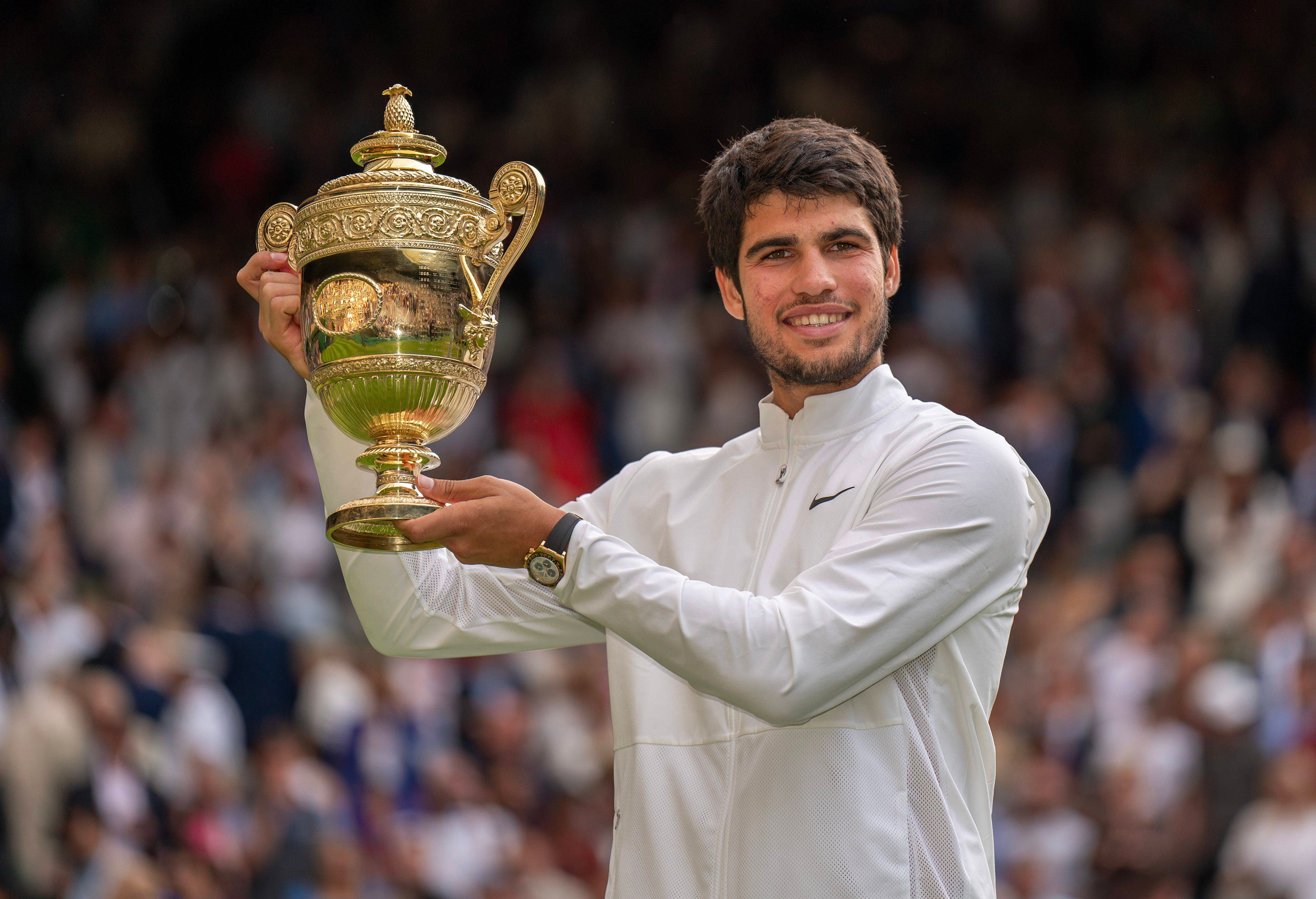 Carlos Alcaraz, tras proclamarse campeón de Wimbledon.