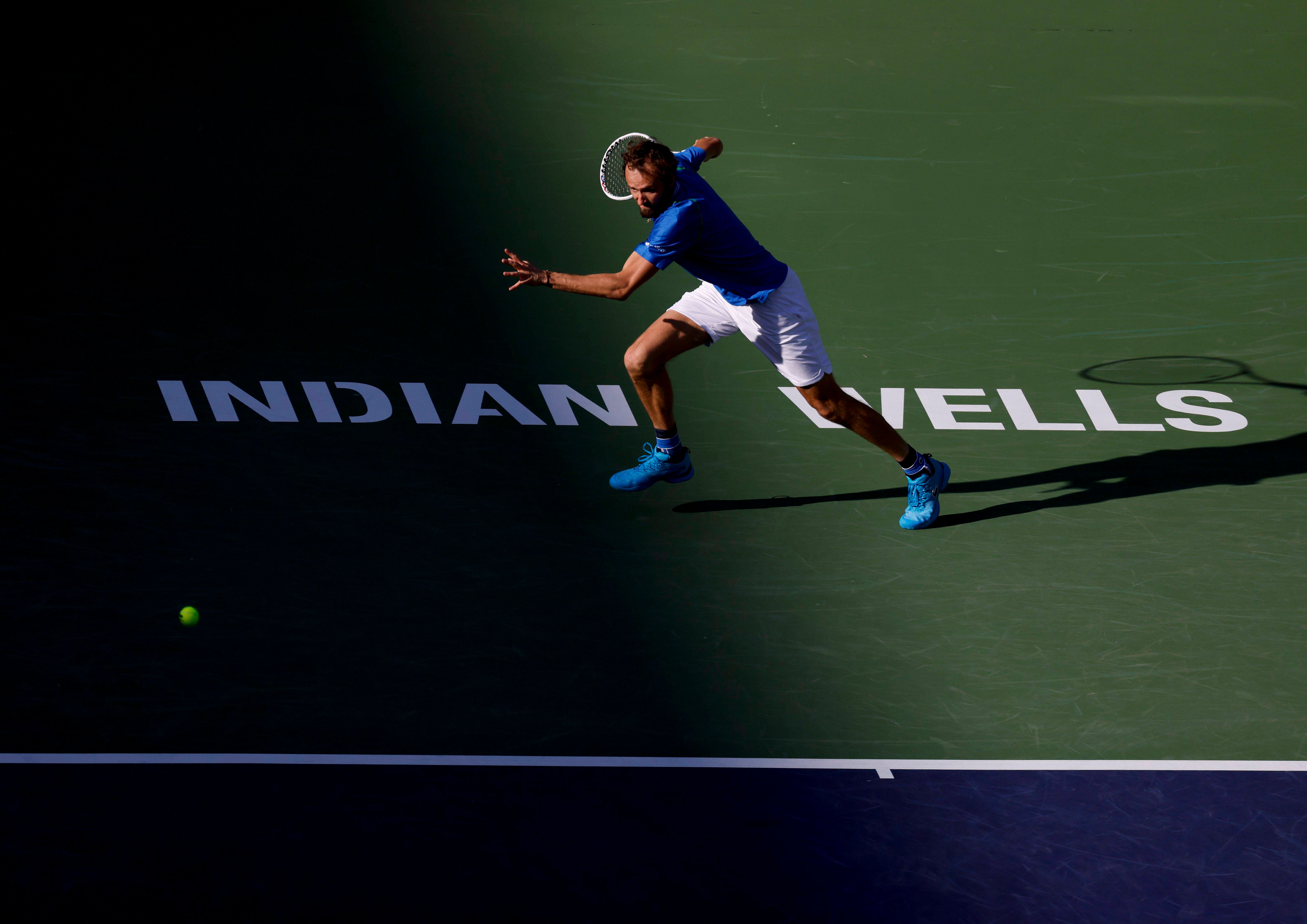Daniil Medvedev, jugador Ruso en Indian Wells.