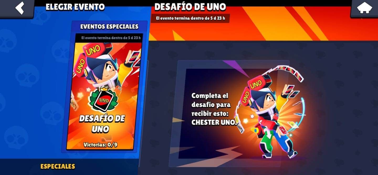  El Desafío de UNO en Brawl Stars con la skin Chester UNO gratis
