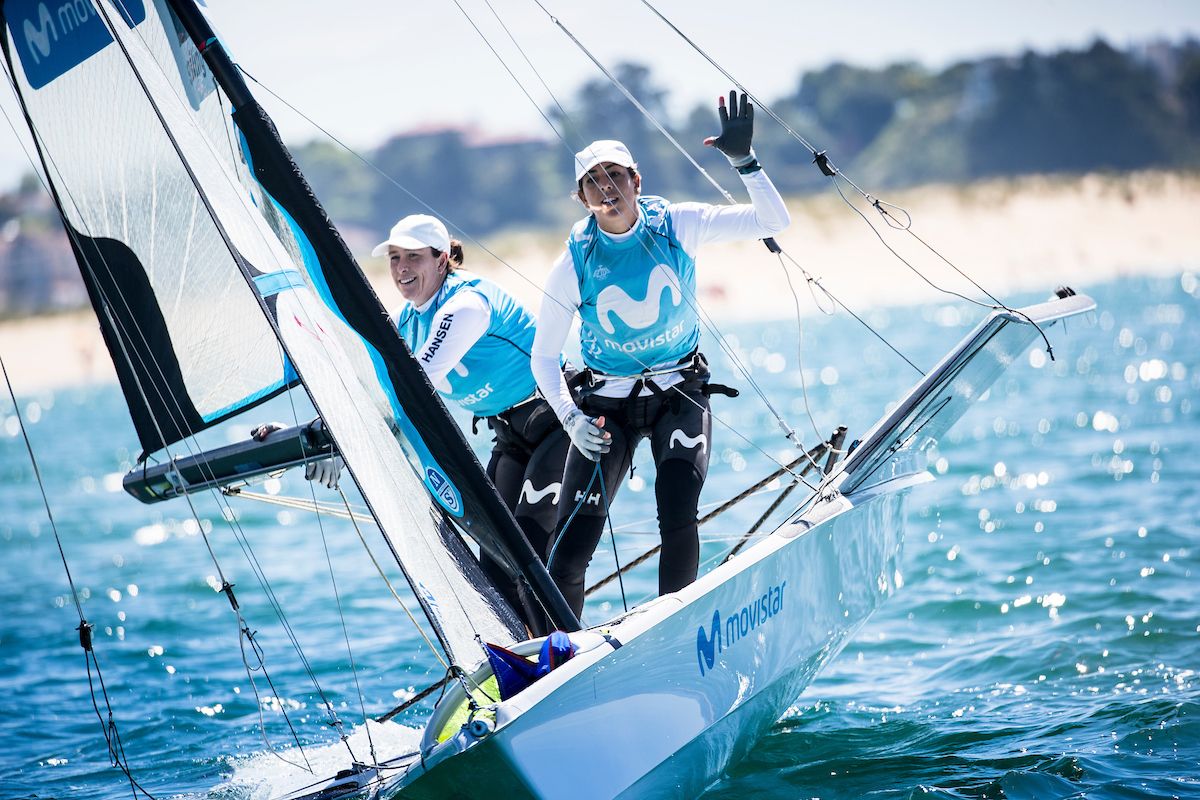  Tamara Echegoyen y Paula Barceló, durante una regata.