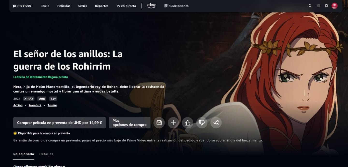 El Señor de los Anillos: La Guerra de los Rohirrim en Amazon Prime Video