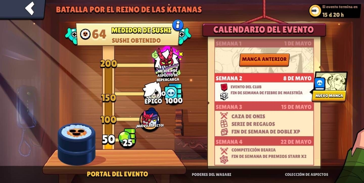  La escasez de sushi en la Batalla por el Reino de las Katanas de Brawl Stars