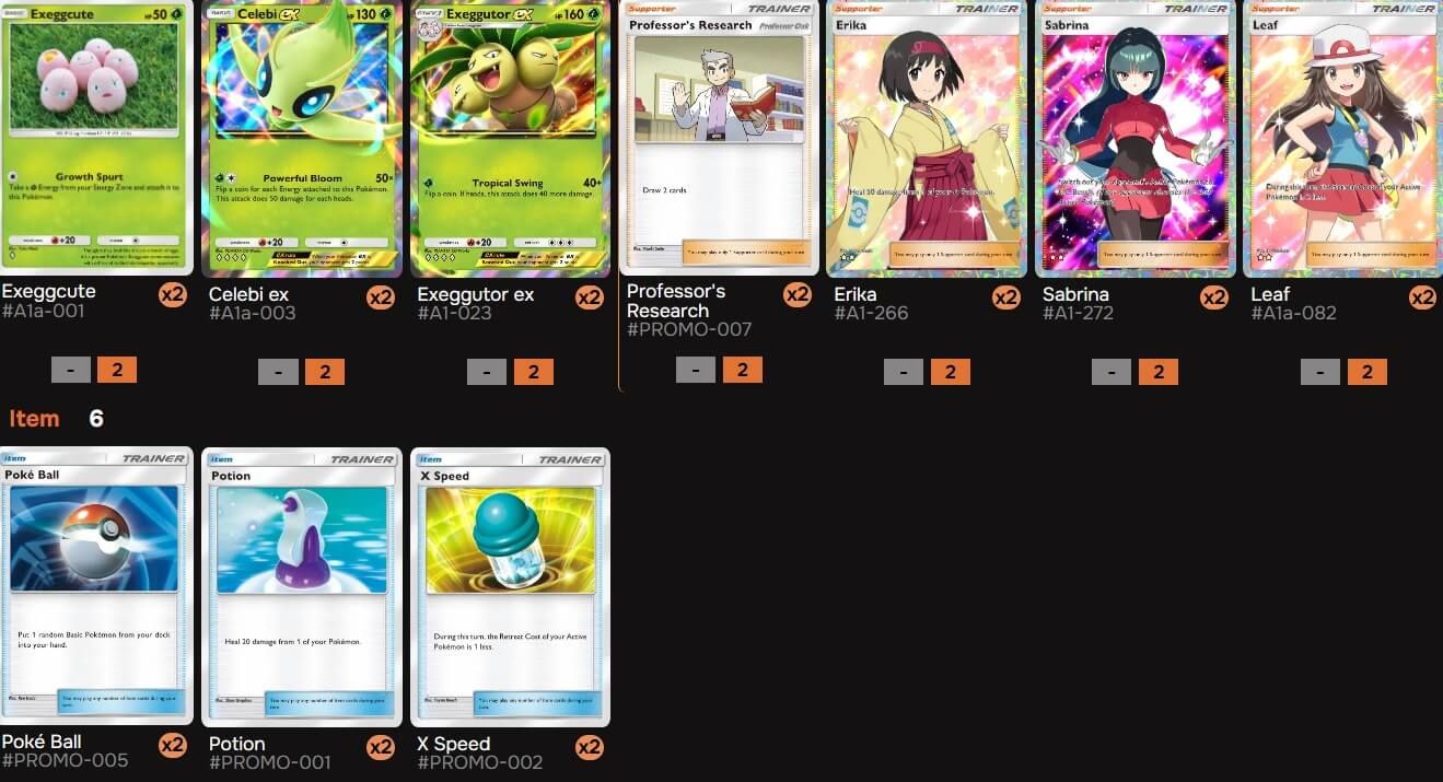  La versión más famosa del mazo con el abrazo de Celebi y Serperior.