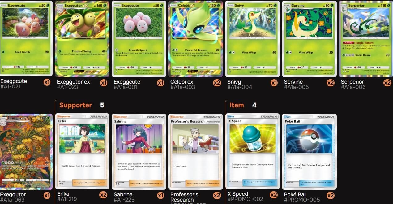  Celebi es el rey pero cualquier Exeggutor cambia partidas.