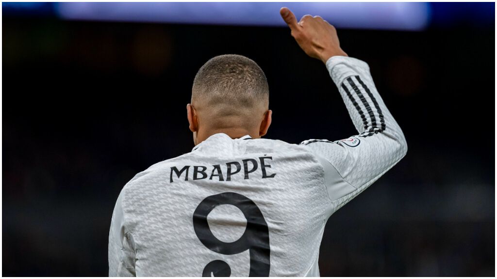 Kylian Mbappé en un partido con el Real Madrid.
