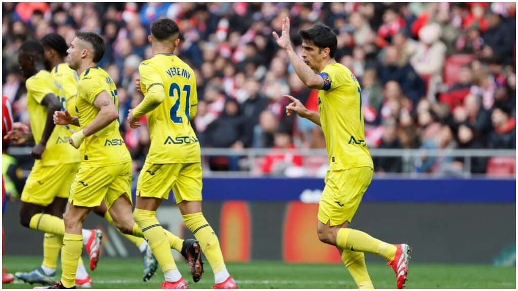  Gerard Moreno celerbando su gol frente al Atlético de Madrid.