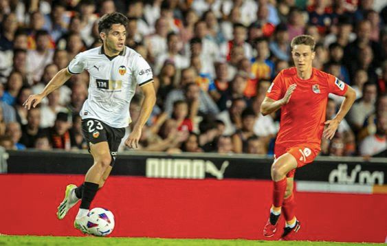  Fran Pérez, en el Valencia CF - Real Sociedad.