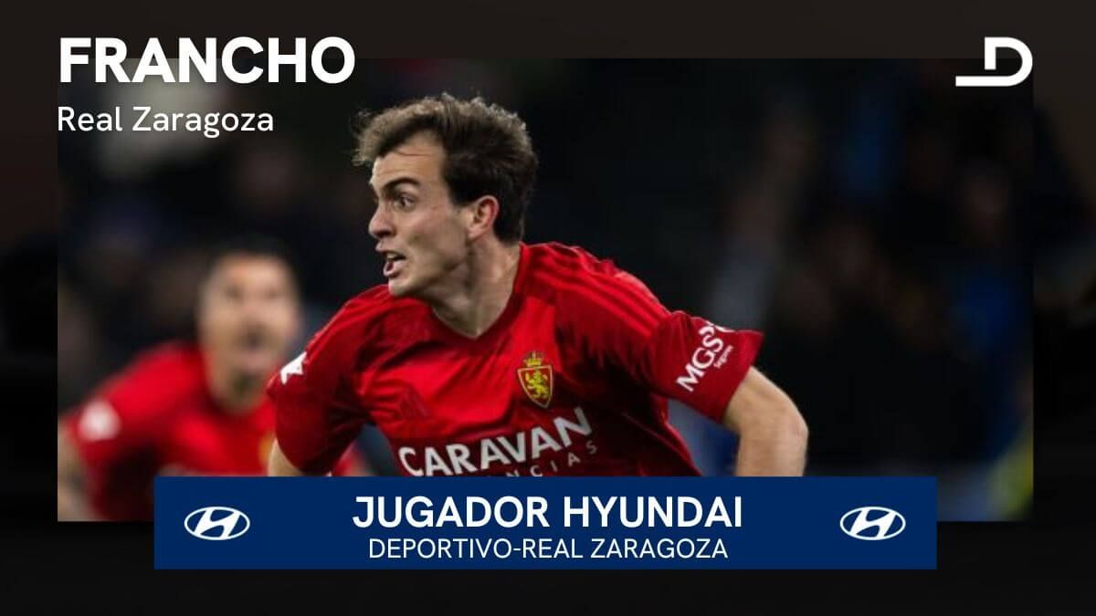 Francho Serrano, Jugador Hyundai del Deportivo-Real Zaragoza.