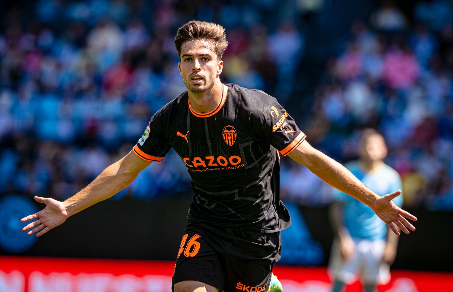  Alberto Marí celebra su gol al Celta.