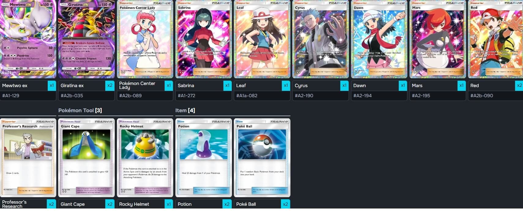 Mewtwo aparece como el mejor amigo de Giratina en Pokémon Pocket.