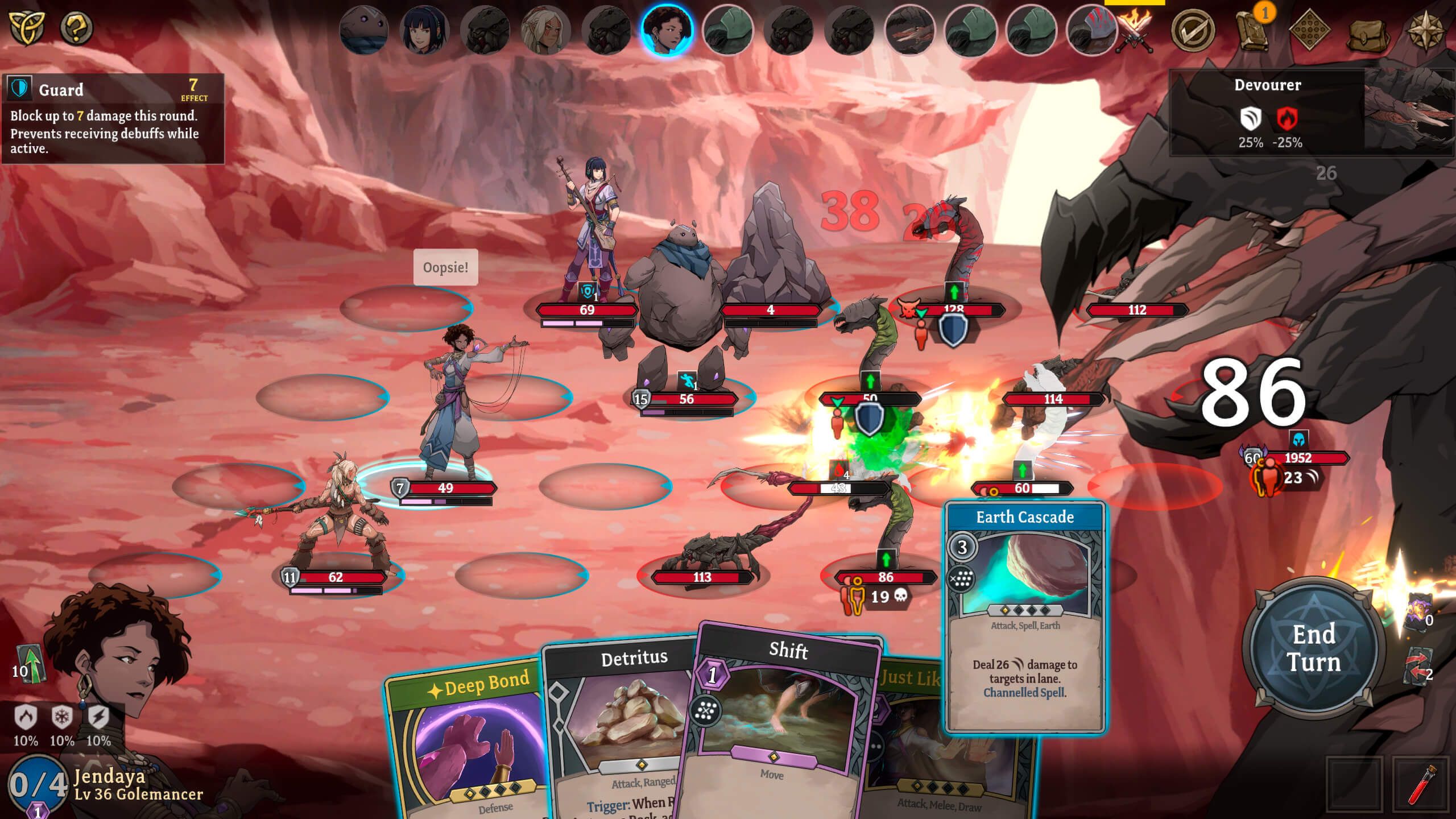  Pantalla de Gordian Quest para móviles.